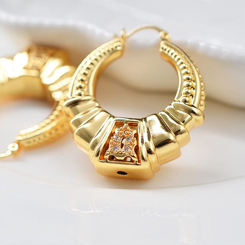 Gold African high quality copper Women wedding party big accessories for designer earings