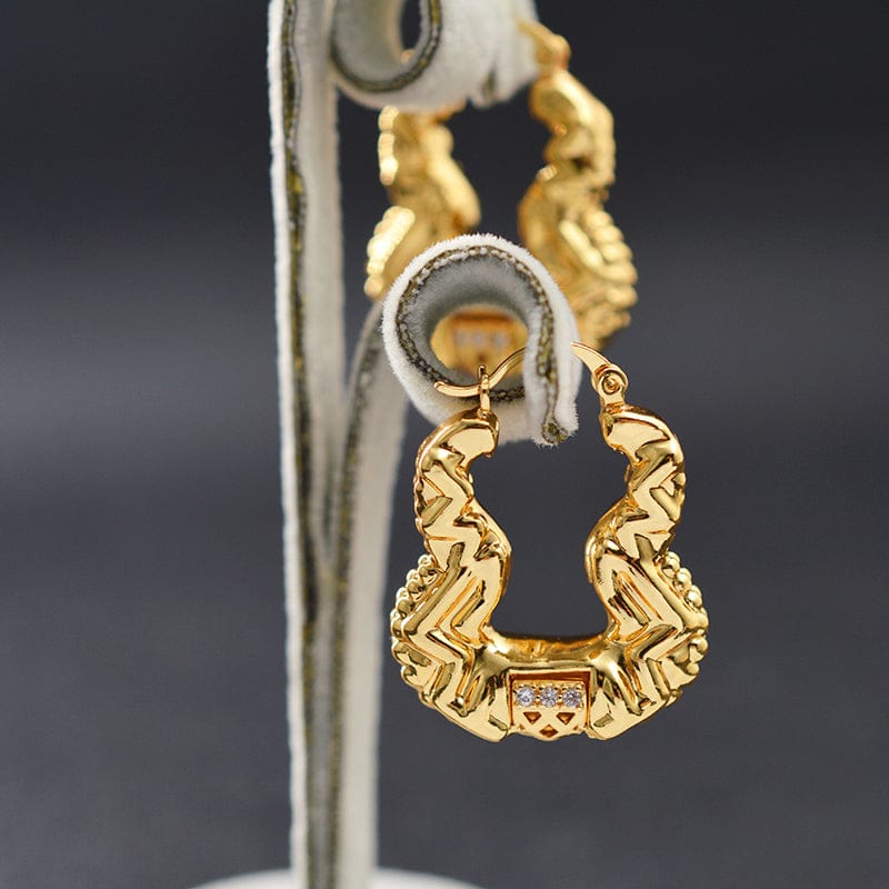 Gold African high quality copper Women wedding party big accessories for designer earings