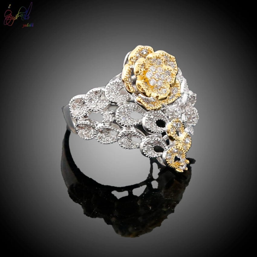 Gold Bridesmaid Statement Bridal AD Necklaces Wedding AAA Blue Cubic Zirconia Costume Jewelry American Diamond Jewellery Wedding Set