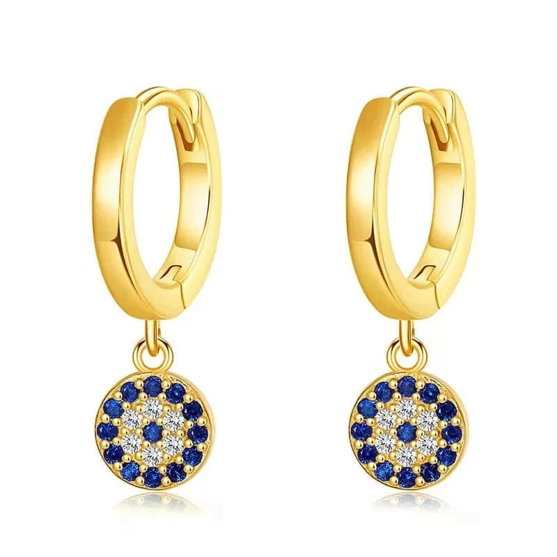 Gold Drop shopping Turkish Demon Eyes18K Gold Plated silver Rose gold  Earrings copper evil eye earring gilf