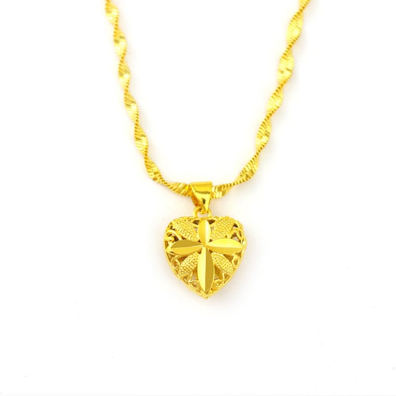 Gold Dropshipping Fashion Gold Necklace for Women Wedding Jewelry with Pendant Necklace Choker Heart Shaped Ethnic Chain Gifts