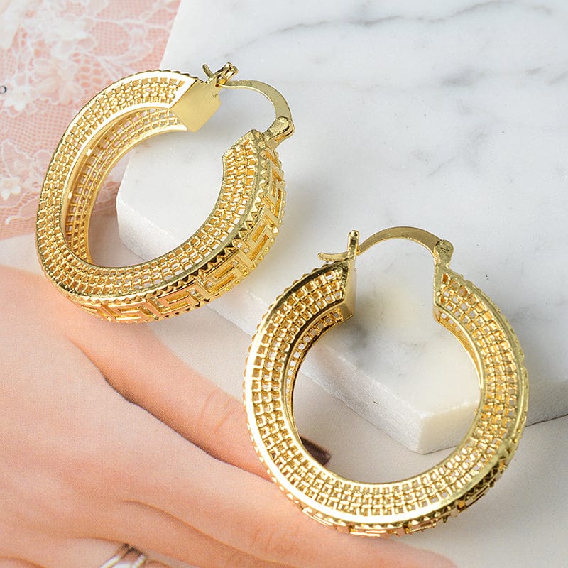 Gold Fashion Jewelry Copper Jewelry Sets For Women New Design Necklace Earrings Pendant High Quality Trendy Gift