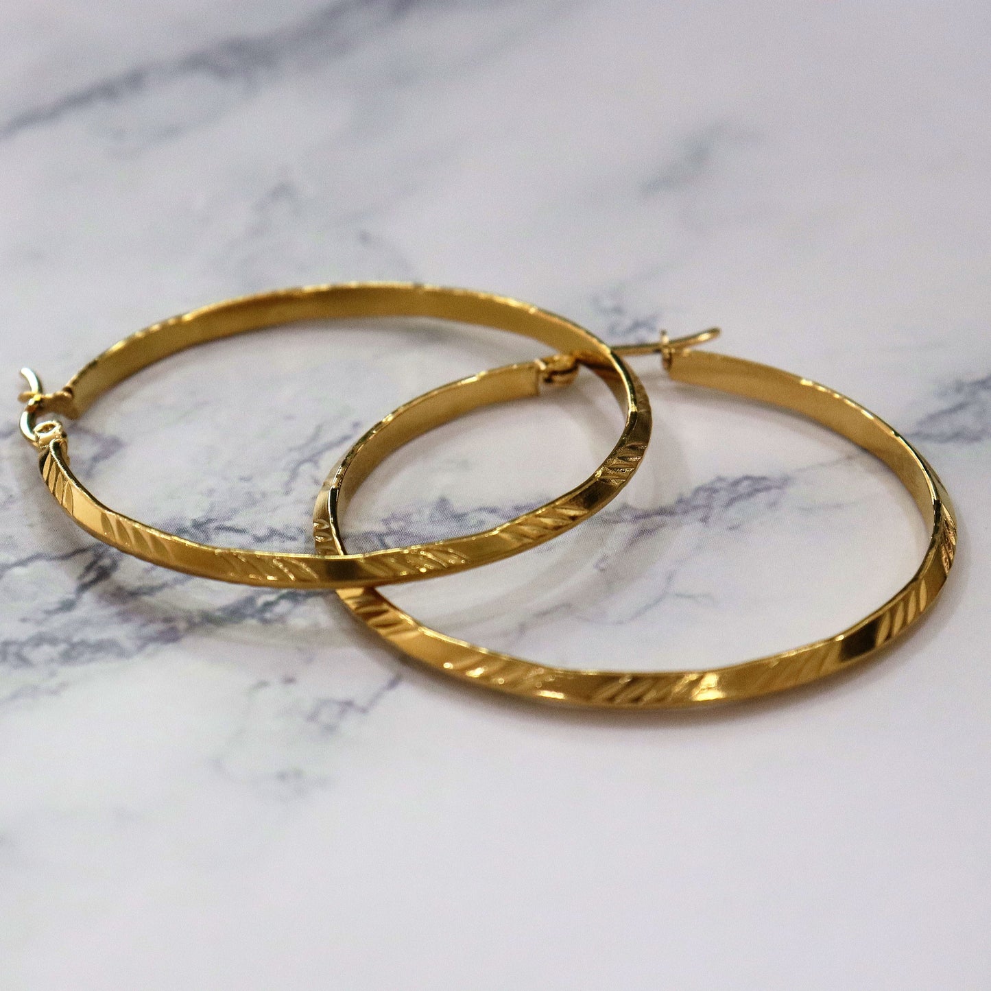 Gold Gold Earrings Stainless Steel Gold Big Round Hoop Earrings Vintage Temperament Fine Jewelry Women Creole Hoop Earrings