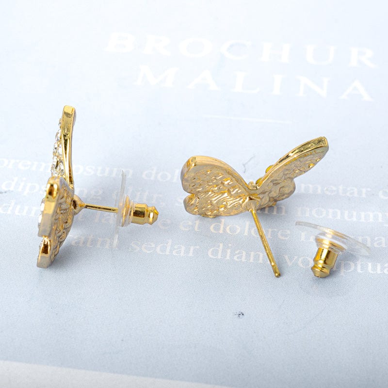 Gold Gold Jewelry Sets Crystal Necklace Earrings Fashion Butterfly Bridal Jewelry Sets Nigerian woman accessories Jewelry Set