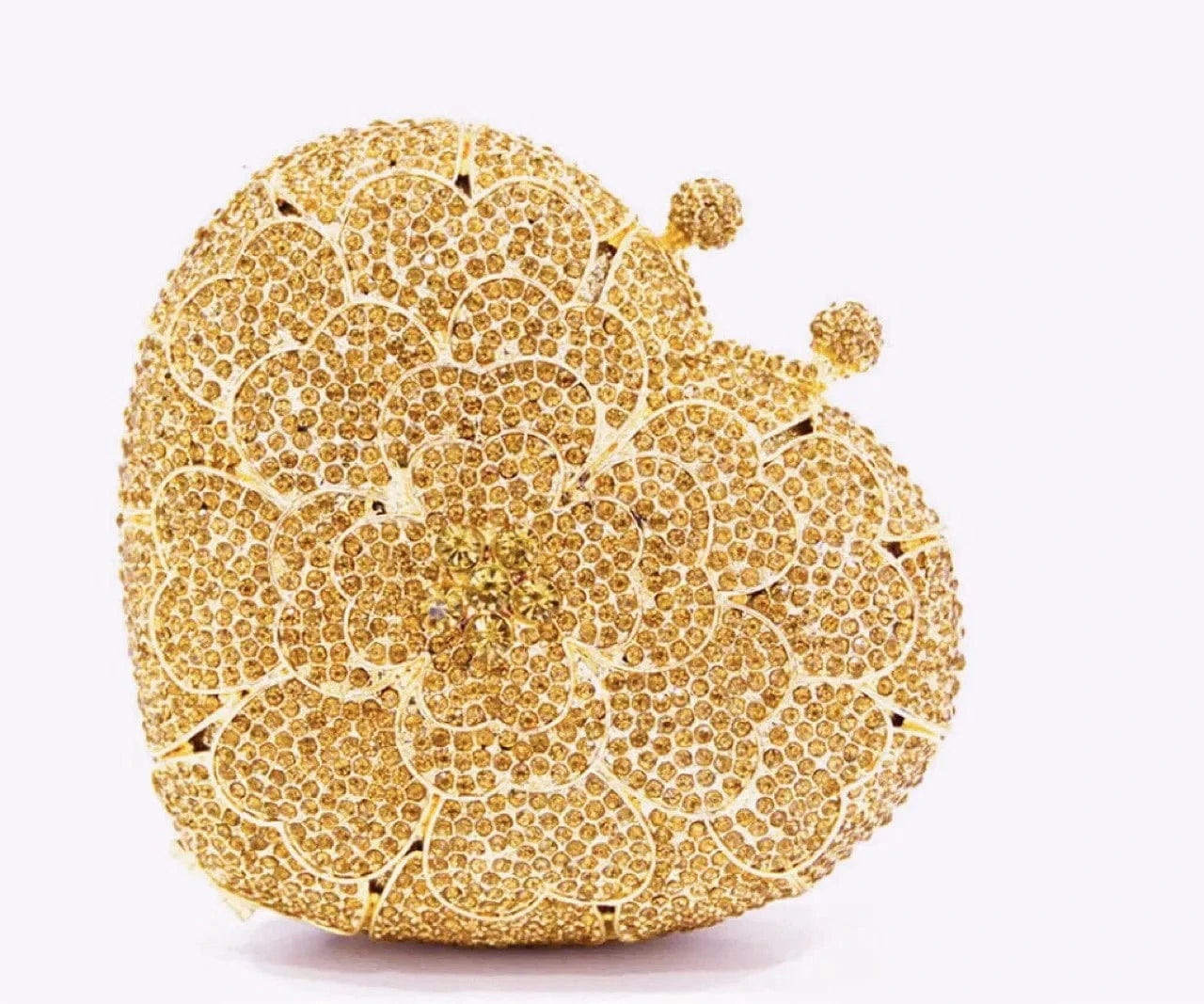 gold Heart Shaped Handbag Crystal Gown Rhinestone Purses Dress Banquet Stone Clutch Purse Frame Bag Evening Bags for Women Luxury