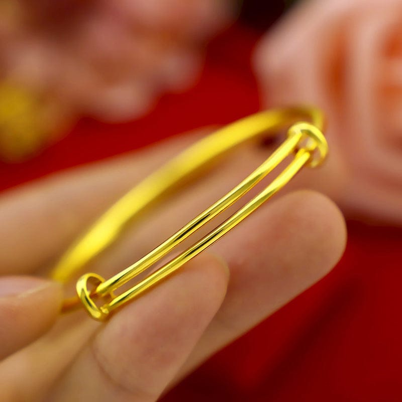Gold Korean Fashion Bracelet Printed Women's Bangles Yellow Gold Wedding Engagement Jewelry Women Statement Jewelry Gifts