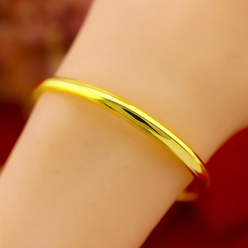 Gold Korean Fashion Bracelet Printed Women's Bangles Yellow Gold Wedding Engagement Jewelry Women Statement Jewelry Gifts
