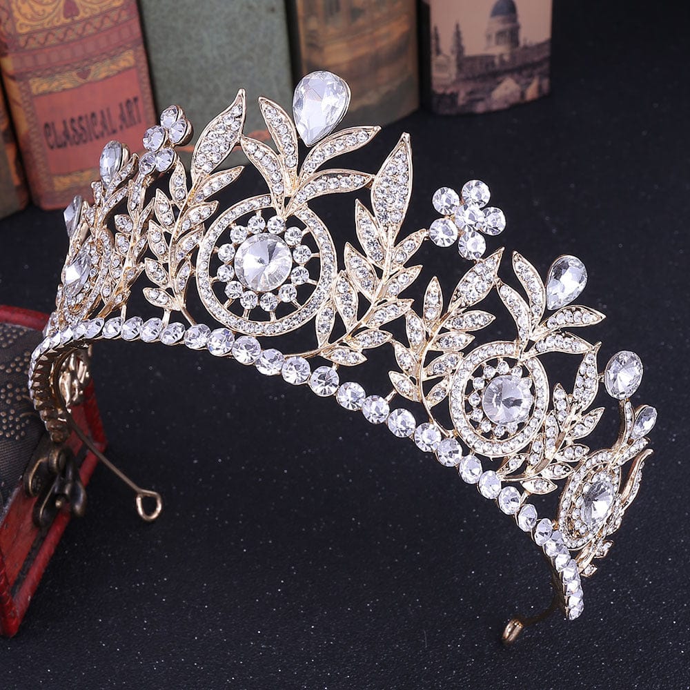 Gold Large Sweet Princess Crown Bride Wedding Crown Studio Wedding Accessories Headdress Tiaras