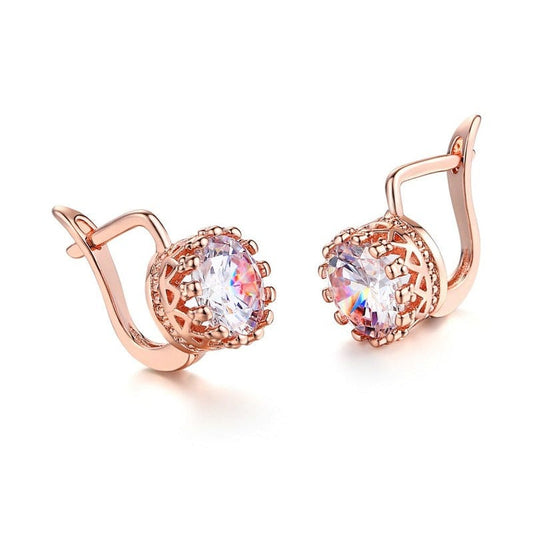 Gold Luxury Gemstone Statement Earrings for Women  Jewelry S925 Silver Filled Piercing Clip Earring Rose Gold Filled Zircon Earrings