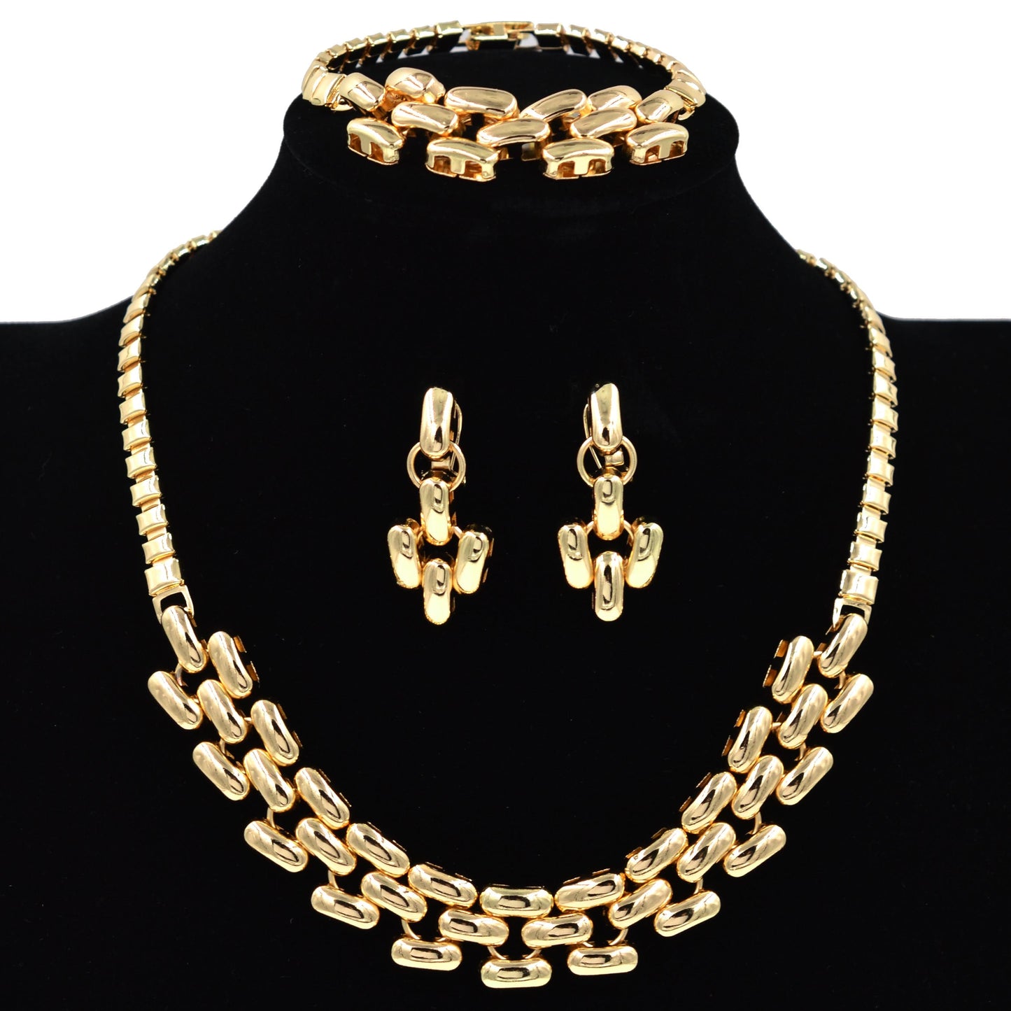 Gold Mexico high quality copper Women wedding party big accessories for women indian bridal jewelry set wedding