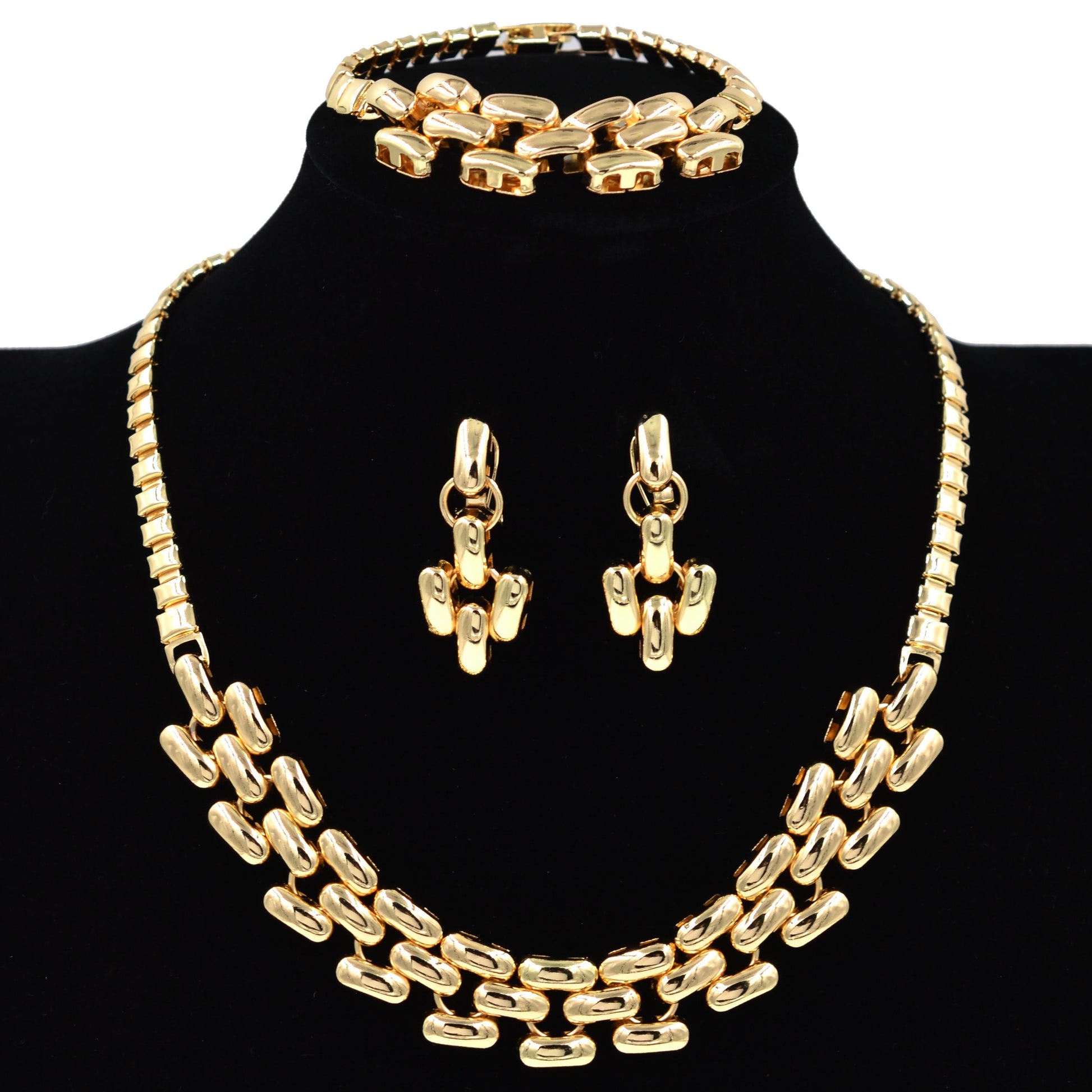 Gold Mexico high quality copper Women wedding party big accessories for women indian bridal jewelry set wedding