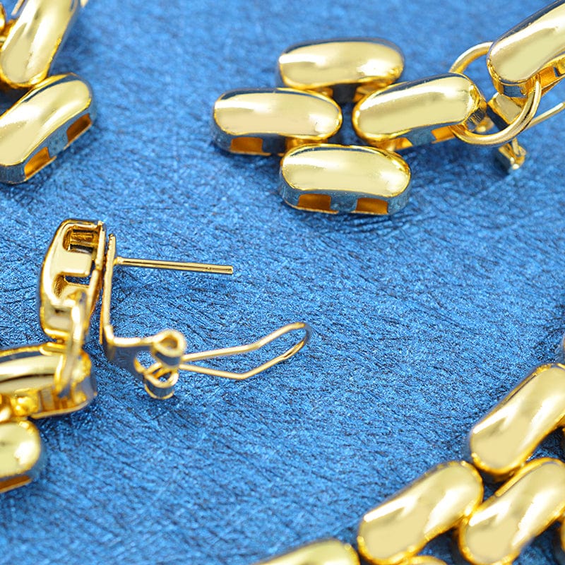 Gold Mexico high quality copper Women wedding party big accessories for women indian bridal jewelry set wedding