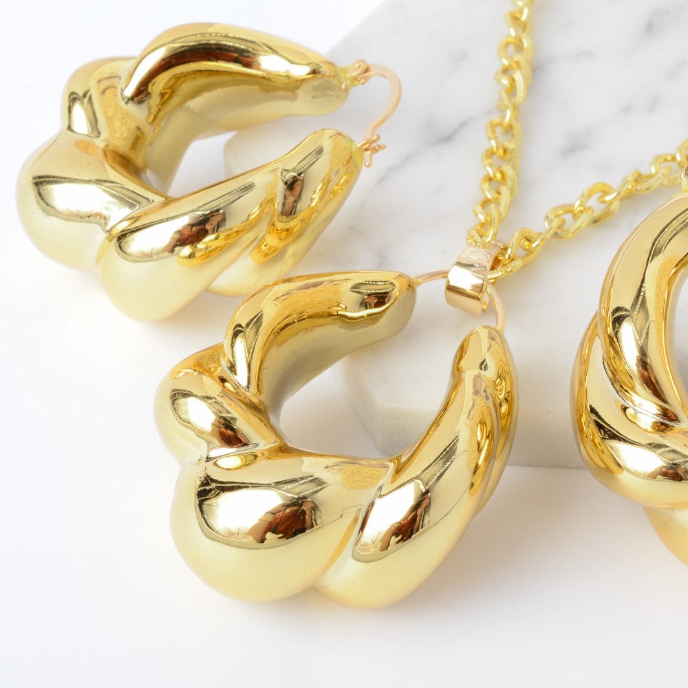 Gold Nigerian high quality copper Women wedding party fashion jewelry sets made in china wholesale