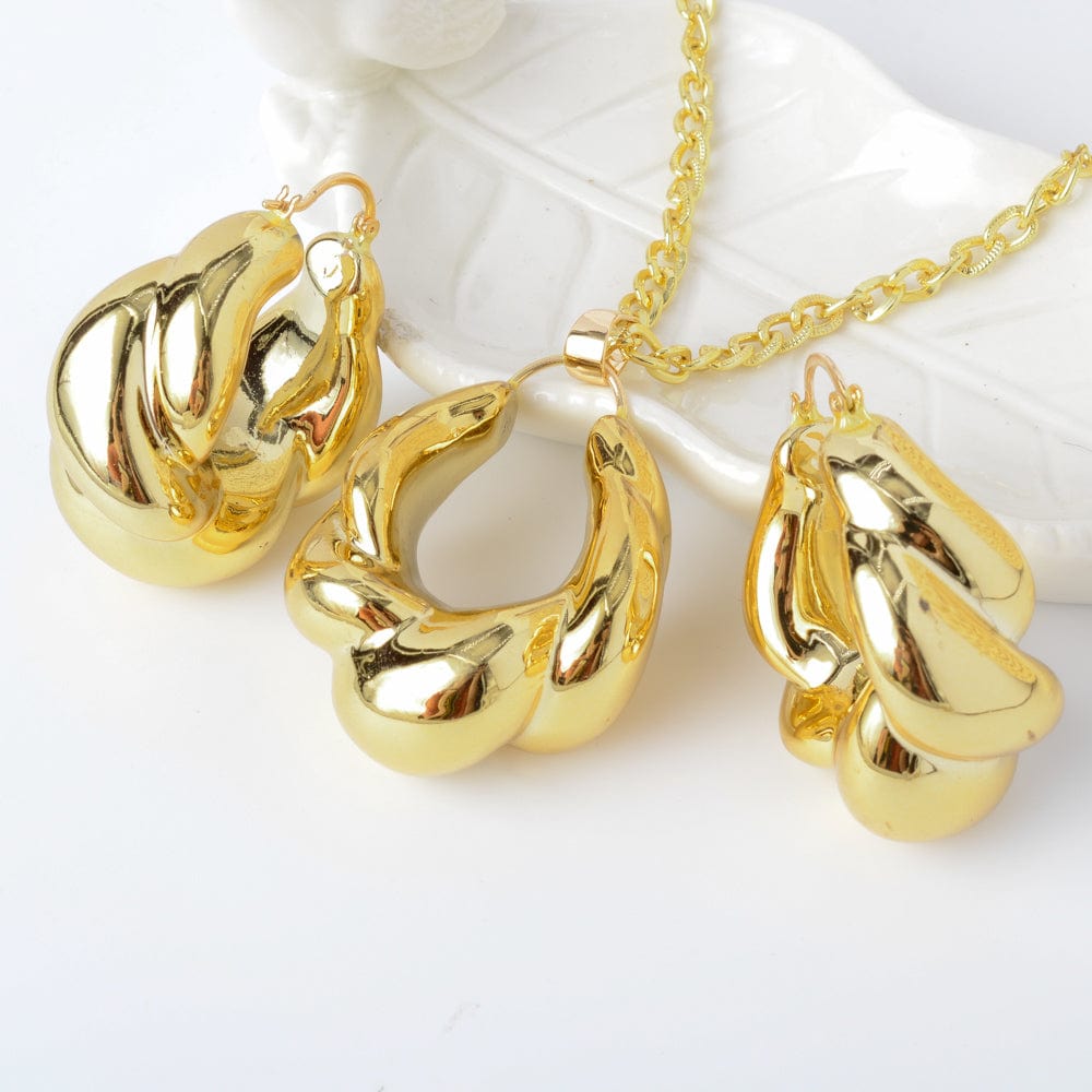 Gold Nigerian high quality copper Women wedding party fashion jewelry sets made in china wholesale