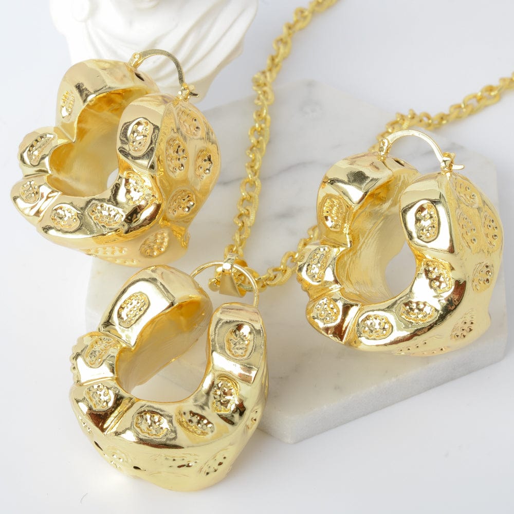 Gold Nigerian high quality copper Women wedding party wedding sets jewelry set bridal