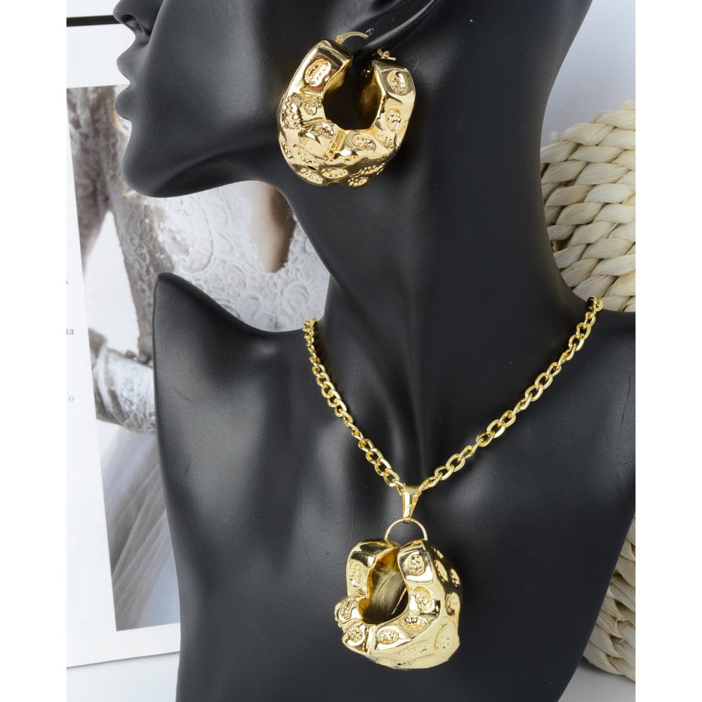 Gold Nigerian high quality copper Women wedding party wedding sets jewelry set bridal