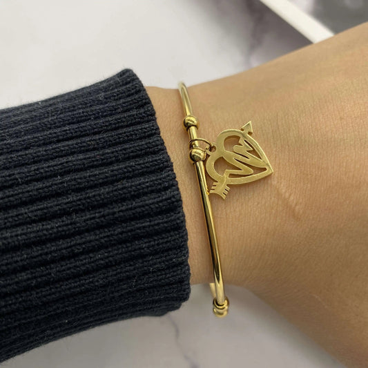 Gold Nurse Bracelet Stainless Steel Heartbeat EKG Heart Cuff Bangle Most Popular Couple Pulse Arrow Heart Charm Cuff Bangle Bracelet