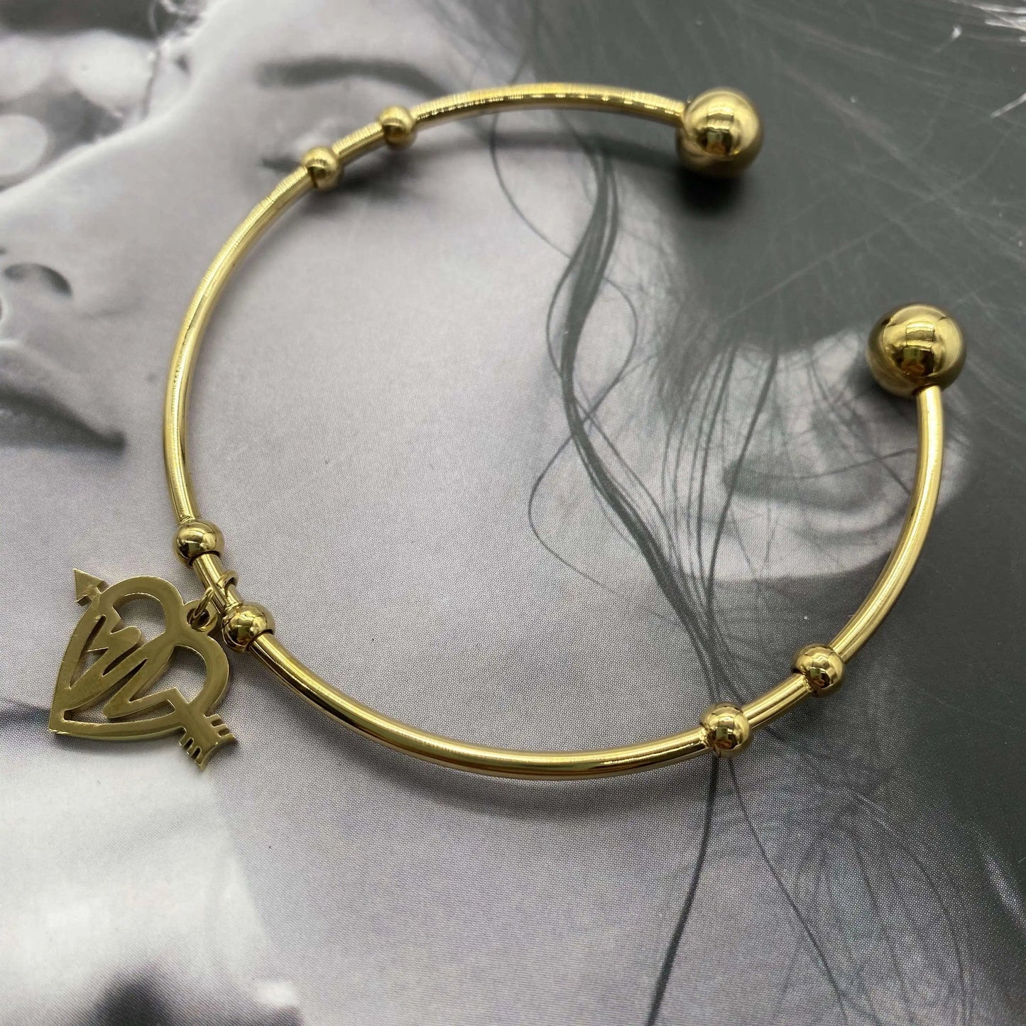 Gold Nurse Bracelet Stainless Steel Heartbeat EKG Heart Cuff Bangle Most Popular Couple Pulse Arrow Heart Charm Cuff Bangle Bracelet