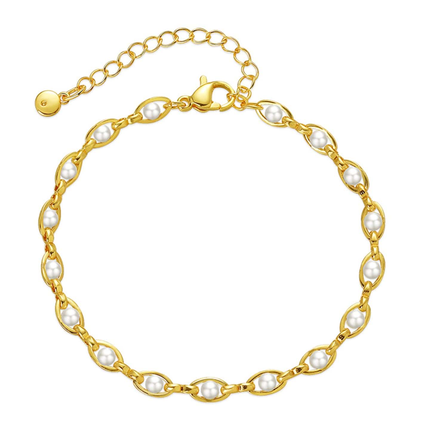 Gold Plated Best Seller Pearl Jewelry Anklet Stainless Steel Fashion Jewelry Anklets  Gold Plated