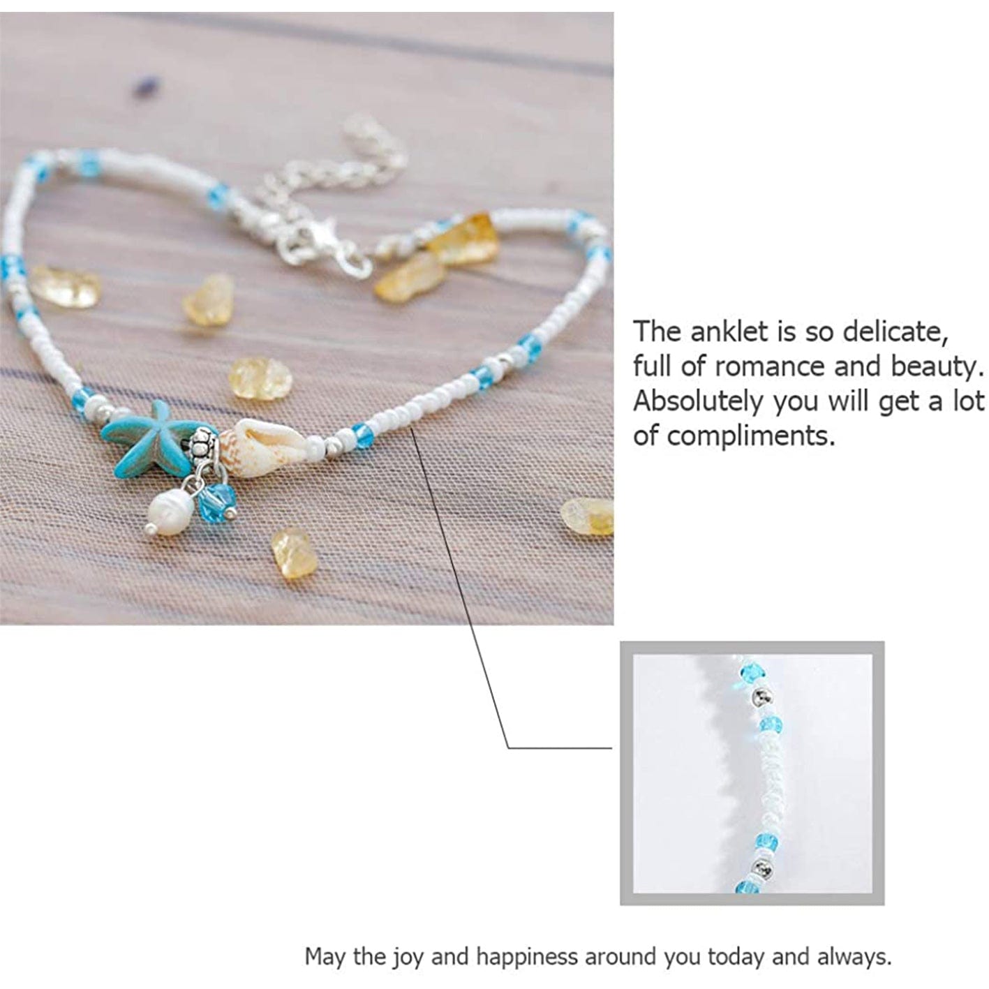 Gold Plated Ocean Style Shell Anklet Handmade Bohemian Pearl Anklets Beach Jewelry