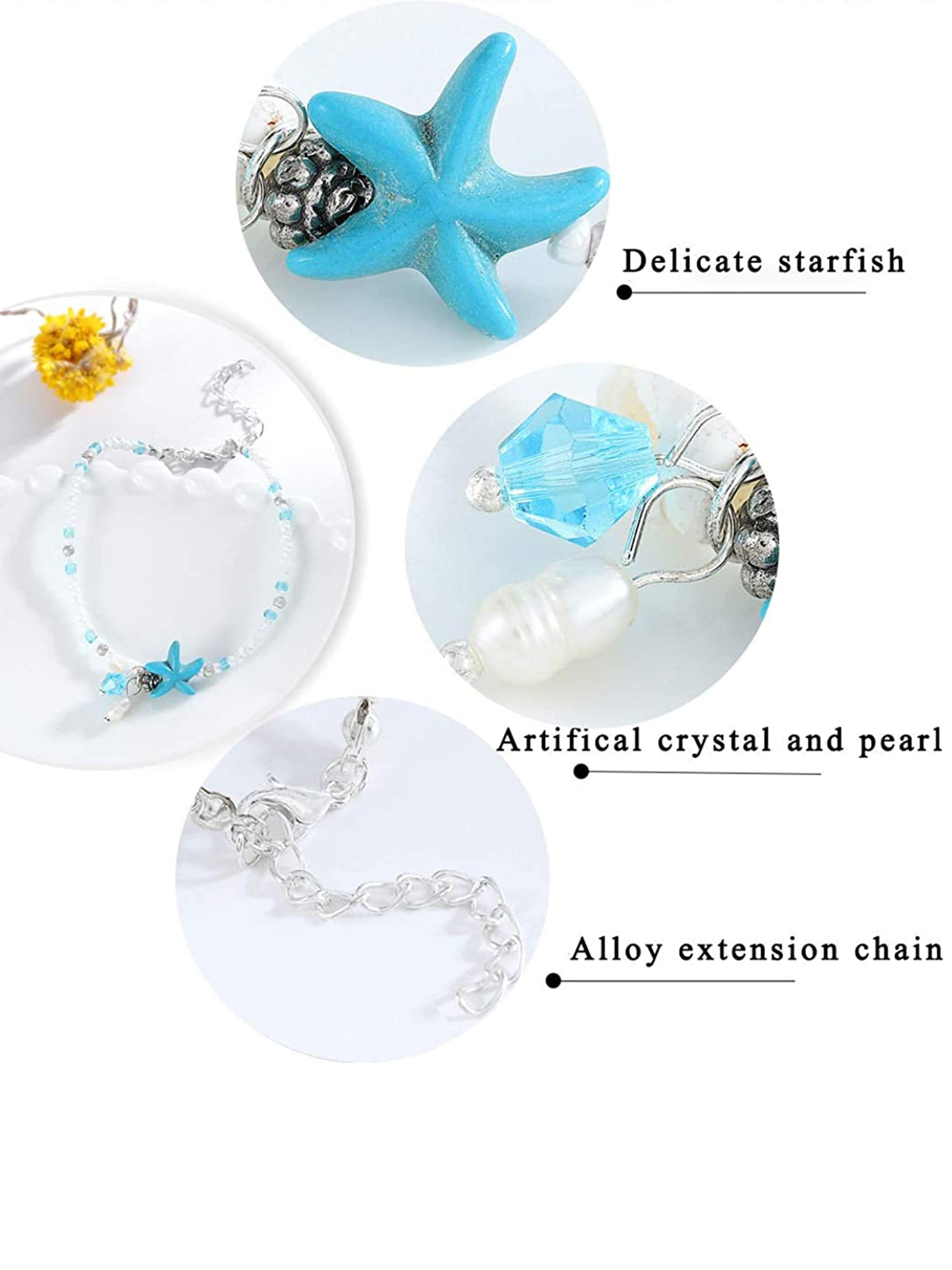 Gold Plated Ocean Style Shell Anklet Handmade Bohemian Pearl Anklets Beach Jewelry