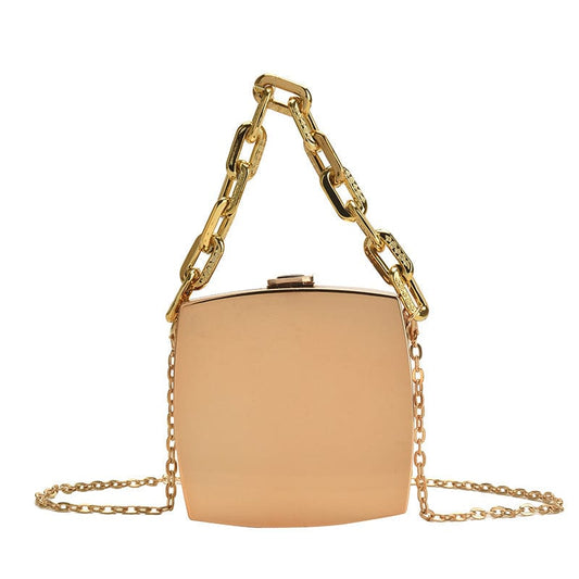 Gold Silver Clutch Purse for Women Luxury PVC Box Bag Chains Design Acrylic Handbag Fancy Evening Bags