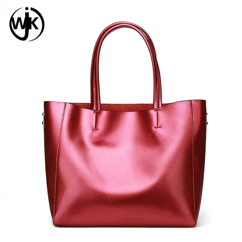 Golden color unique purse large-capacity leather shoulder bag handmade laptop computer handbag