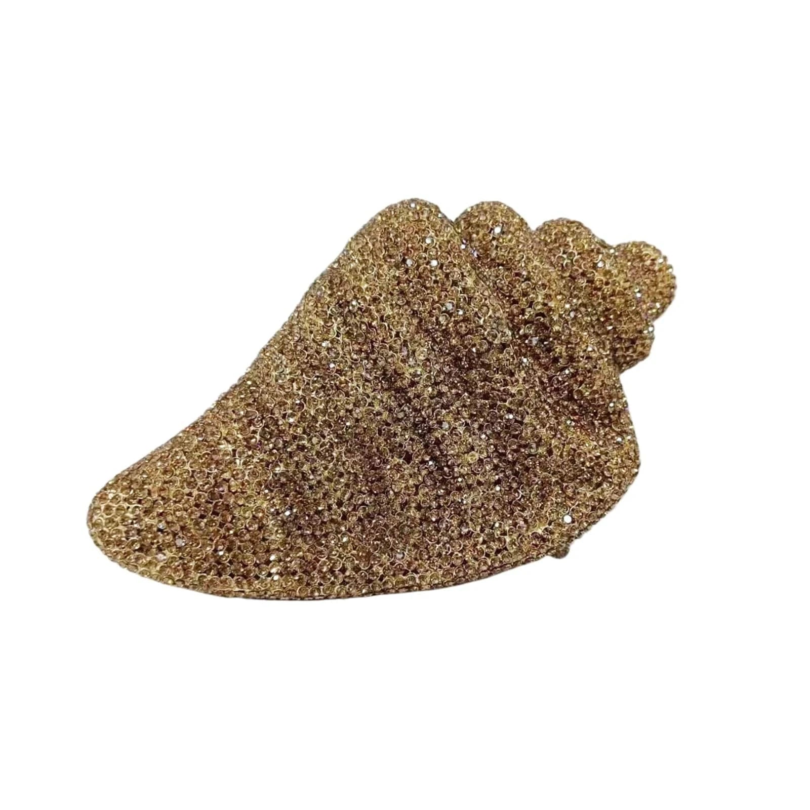 Golden Hot Sales Conch Rhinestone Purse Beach Party Shell Clutch Bling Purse Clutch Bags with Crystal Accentsfor Women Luxury wedding
