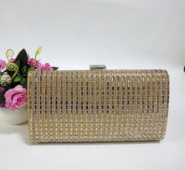 Golden Luxury Simple And Fashionable Tailoring Design Pure Color Metal Style Evening Bag Clutch