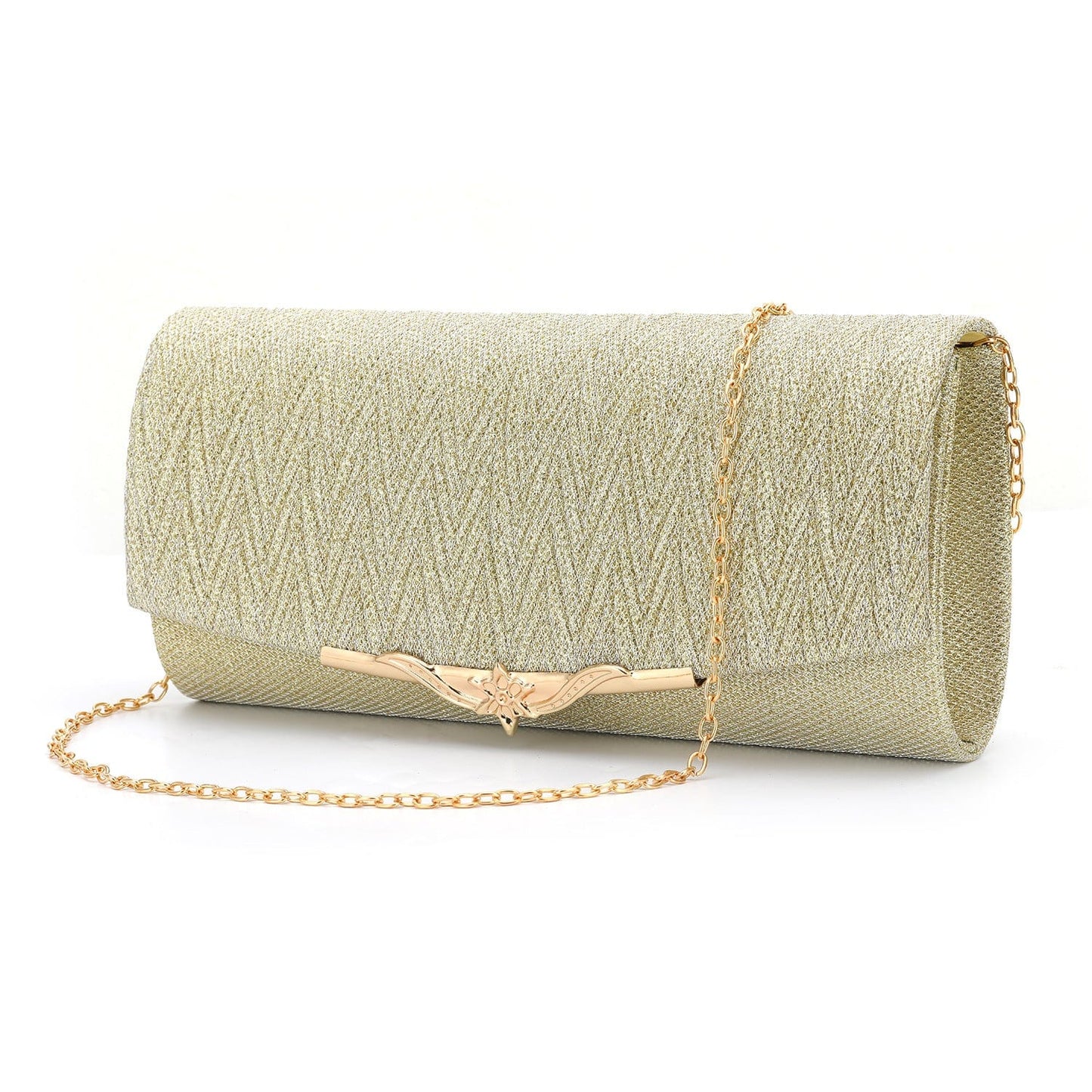 Golden Occidental Dinner Fashion Women's Evening Dress Bag Handheld Bag Party Metal Pleated Women's Bag