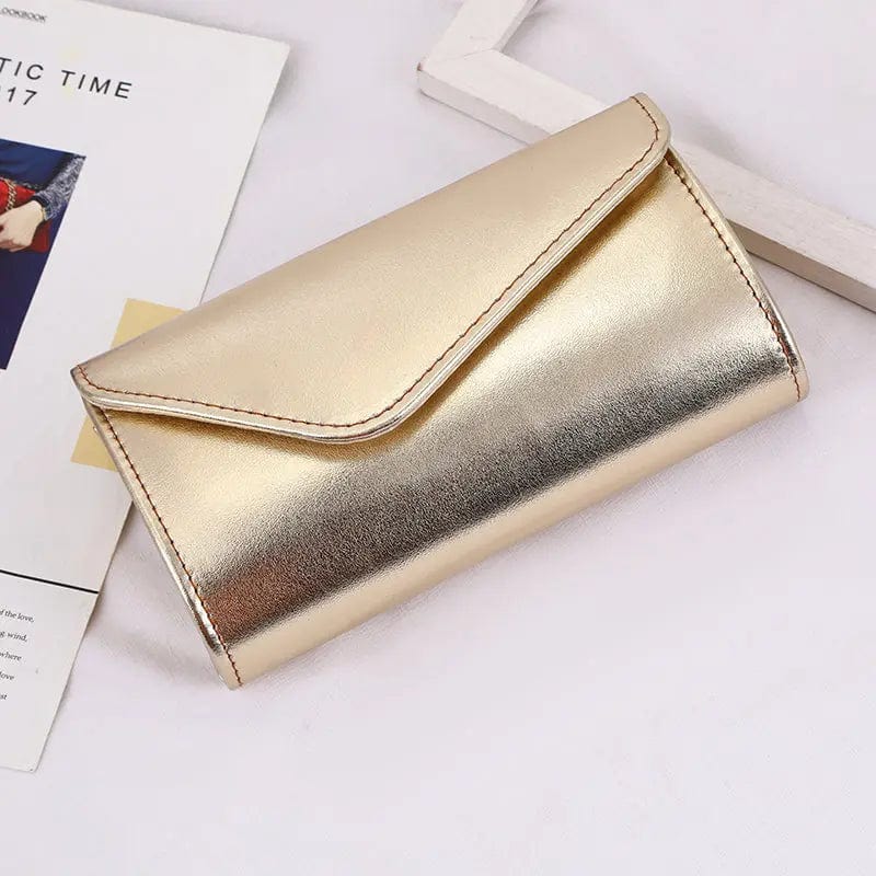 Golden Wholesale PU Leather Clutch Latest Design Simple Fashion One-shoulder Chain Purse Envelope Ladies Purse Evening bag