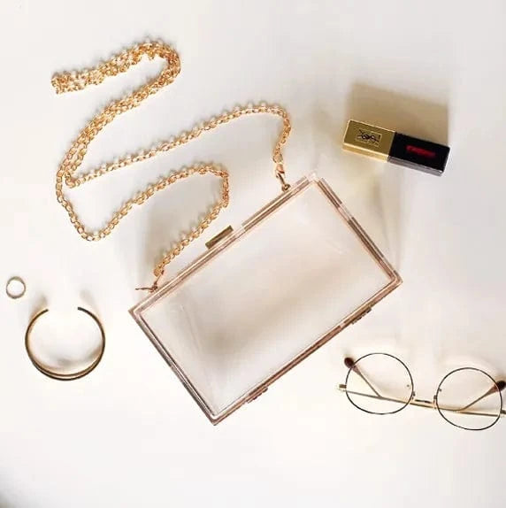 Good quality new fashion jelly clear crossbody transparent acrylic purse