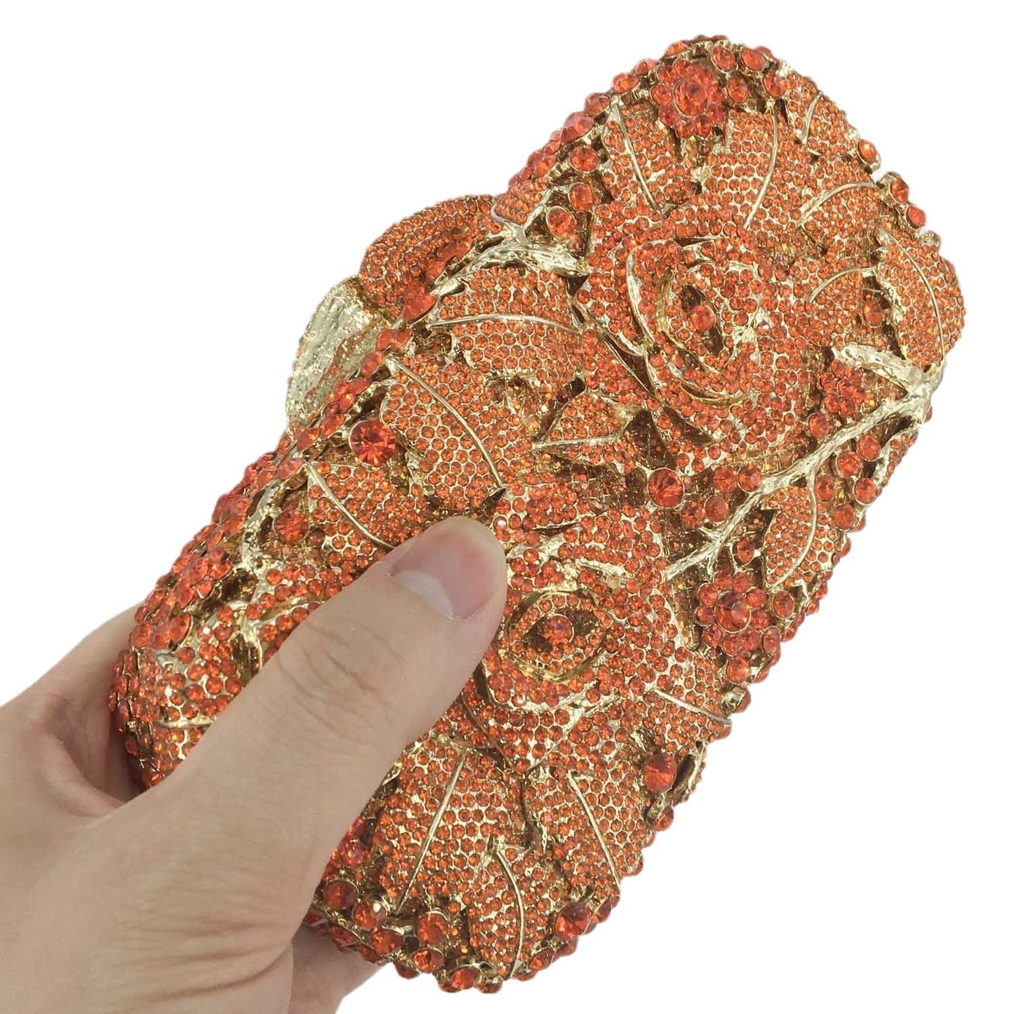 Good Quality Wedding Bridal Crystal Evening Clutch Bags for Women Ladies Flower Evening Rhinestone Handbags