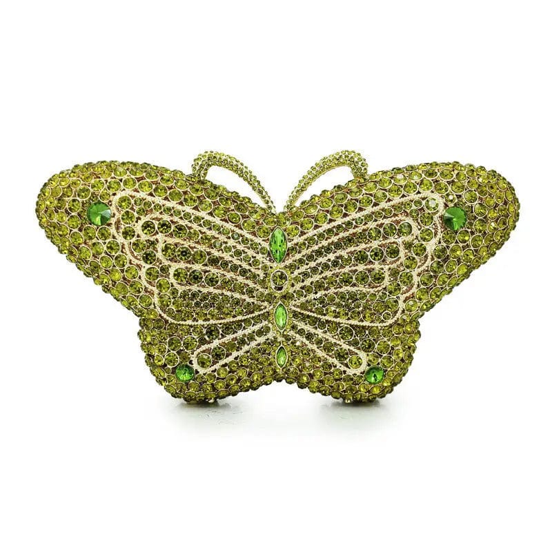Good Quality Wedding Bridal Sparkle Butterfly Shape Clutch Bags Hardcase Rhinestone Crystal Handbag  for Evening Party