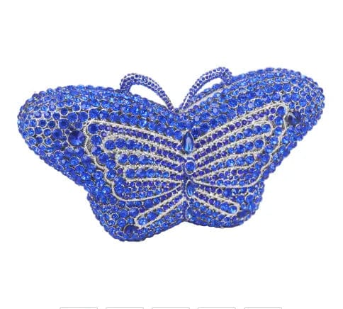 Good Quality Wedding Bridal Sparkle Butterfly Shape Clutch Bags Hardcase Rhinestone Crystal Handbag  for Evening Party