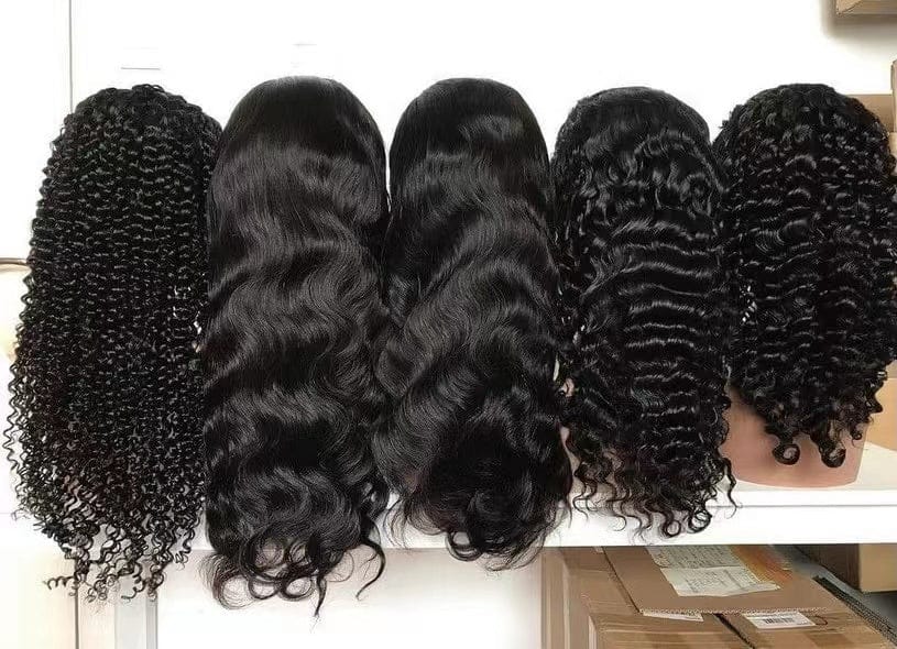 Goodluck naturel raw remy brazilian virgin 13x4lace front human hair with frontal wavy wig hair wholesale human hair wig vendors