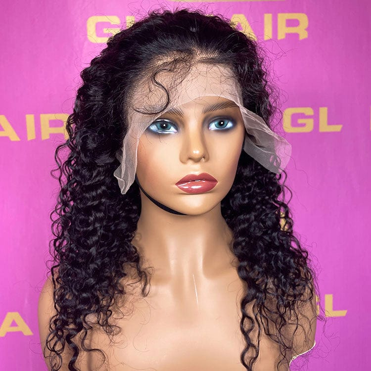 Goodluck naturel raw remy brazilian virgin 13x4lace front human hair with frontal wavy wig hair wholesale human hair wig vendors