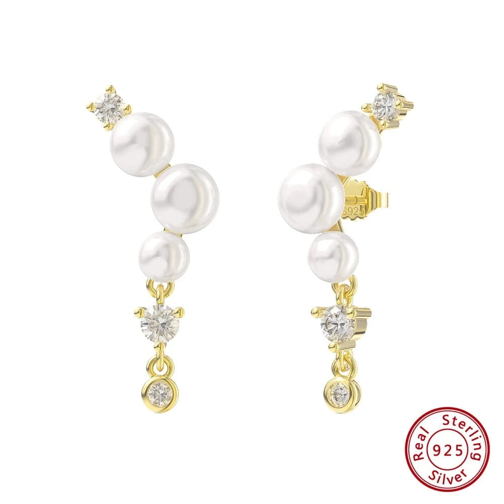 GPE63 Gold fashion 925 sterling silver stud earring jewelry 18K gold plated sterling silver stud earrings for women