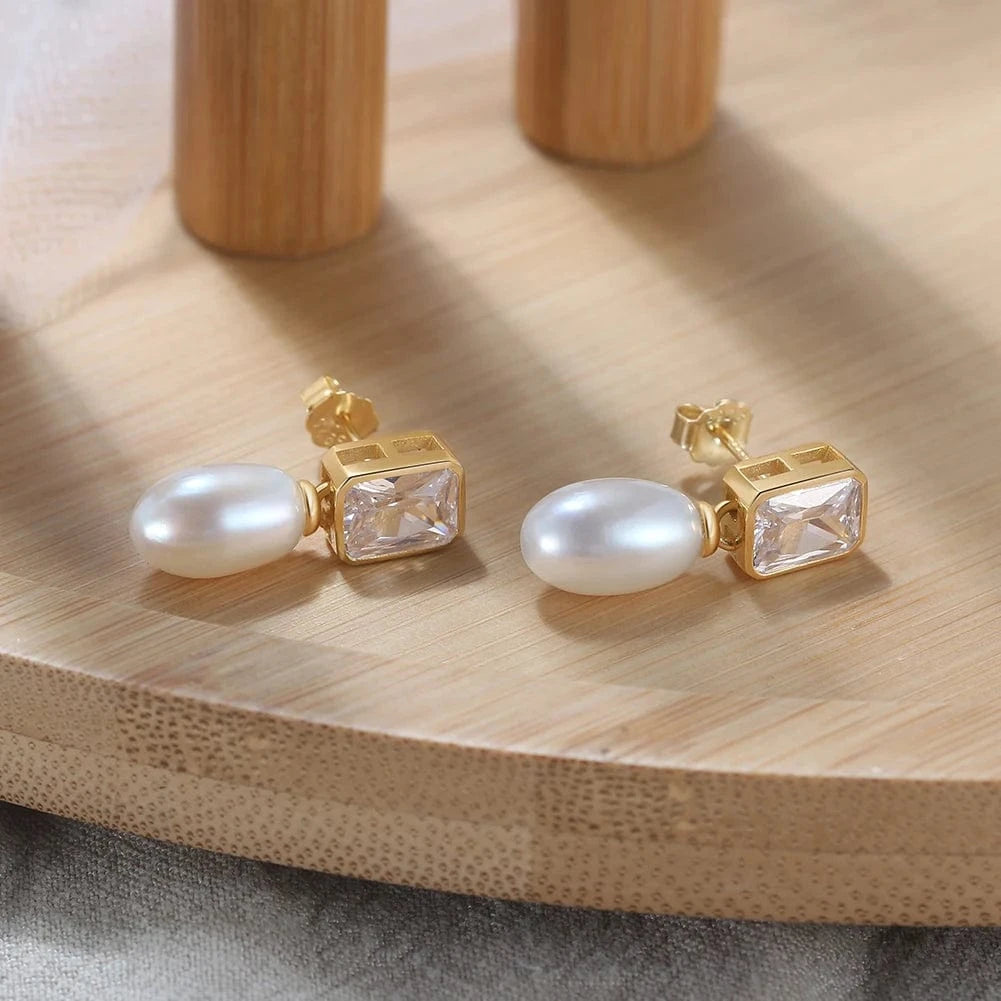 GPE64 Gold fashion 925 sterling silver stud earring jewelry 14K gold plated sterling silver stud earrings for women