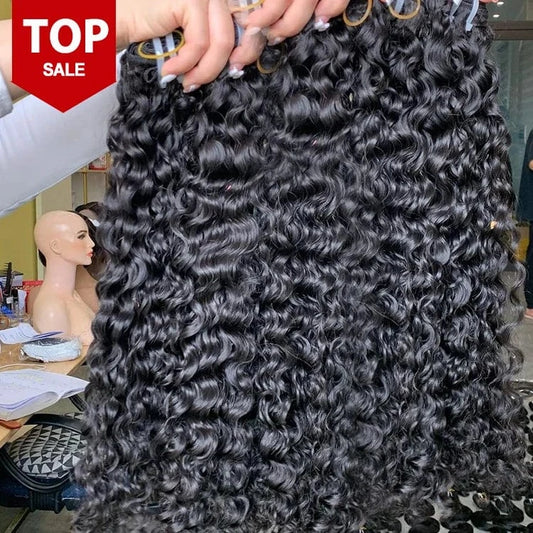 Grade 12A Raw mink Vietnamese hair bundle double drawn Cambodian virgin cuticle aligned Water Wave human hair Bundles Vendor