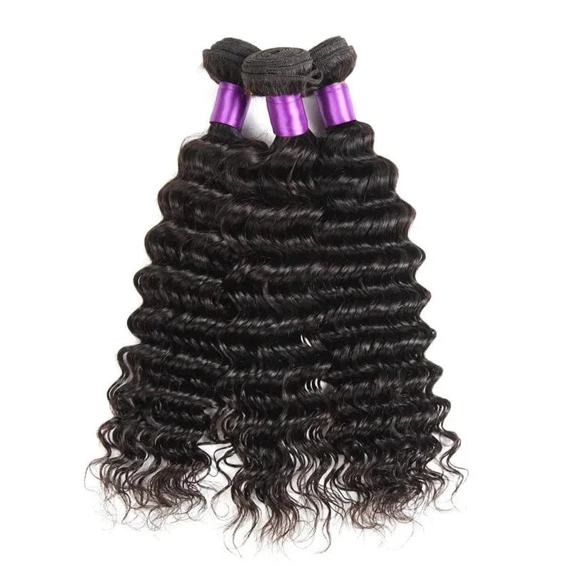 Grade 12A Unprocessed Brazilian Deep Wave Virgin Human Hair Bundles