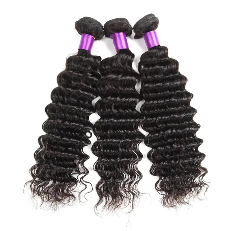Grade 12A Unprocessed Brazilian Deep Wave Virgin Human Hair Bundles