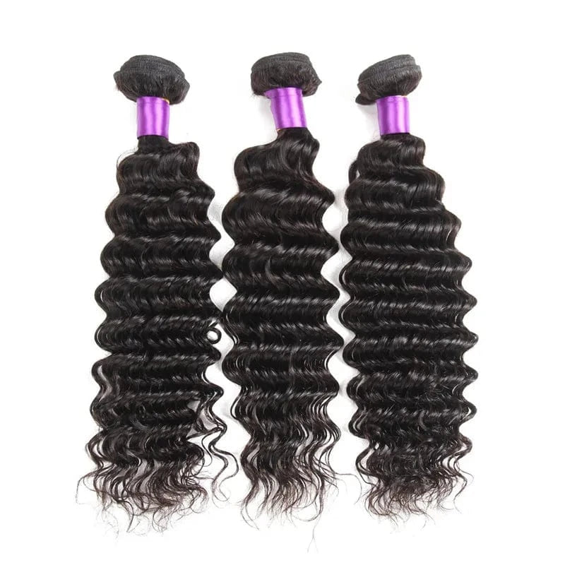 Grade 12A Unprocessed Brazilian Deep Wave Virgin Human Hair Bundles