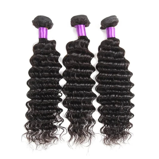 Grade 12A Unprocessed Brazilian Deep Wave Virgin Human Hair Bundles