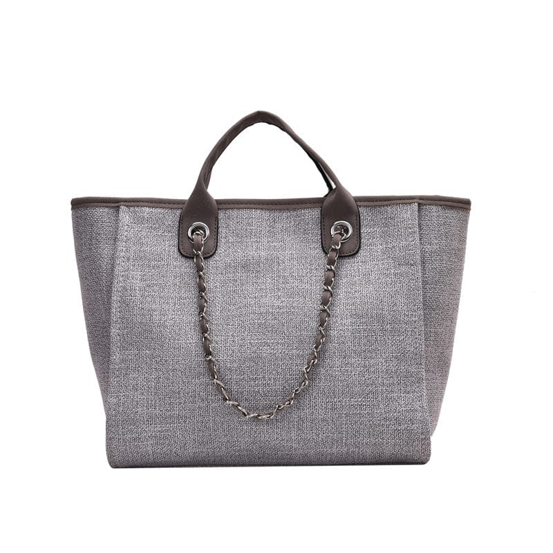 Gray 2023 New Fashion designer wholesale luxury tote bags for women foldable canvas tote bag supplier
