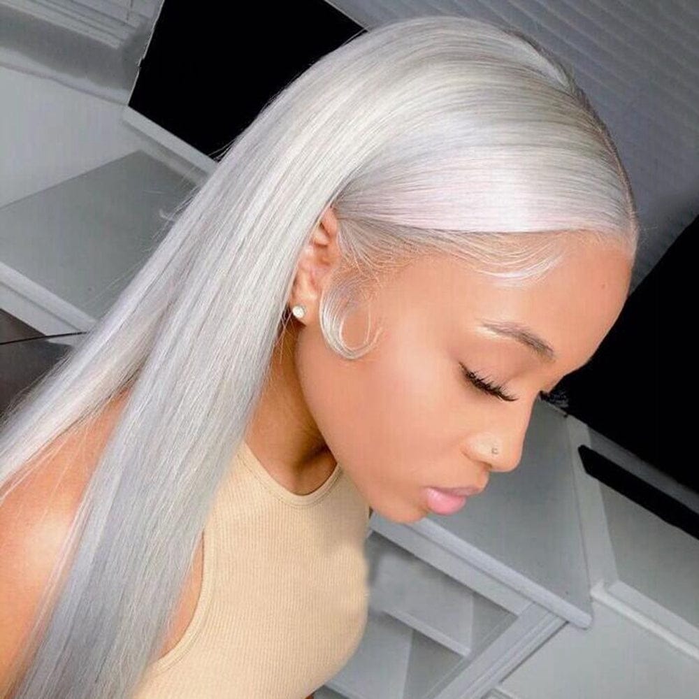 Gray Straight 360 lace Human Hair Wig full Lace Wigs for Black Women Virgin Human Hair Lace Front Wigs Vendor
