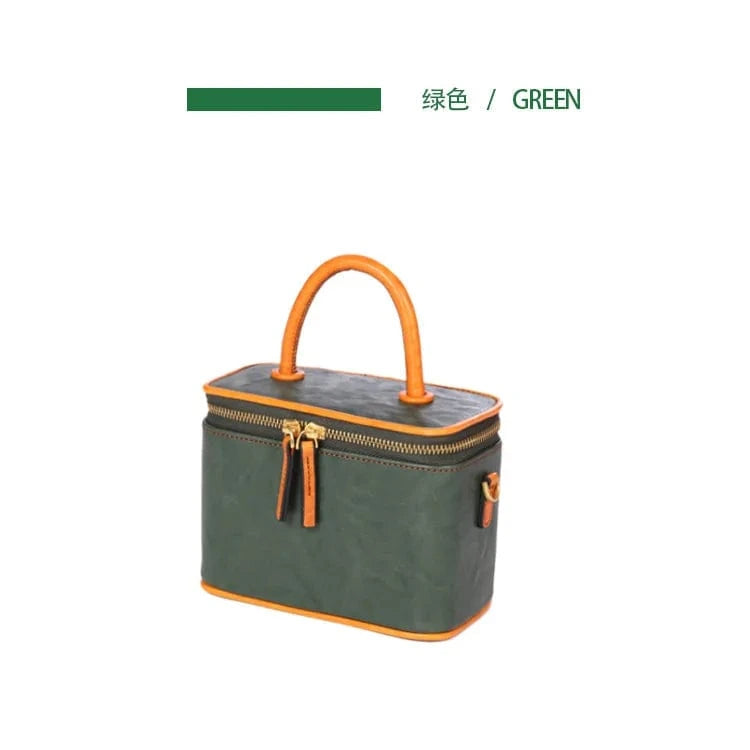 green 2023 New Leather Women  Messenger Bag Niche Simple Genuine Leather Crossbody Bag Messenger Bag