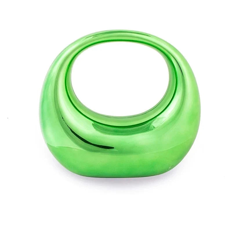 green Acrylic Evening Clutch Purse Moon Shape Unique Fashion Handbags for Women Luxury Evening Bags 2024