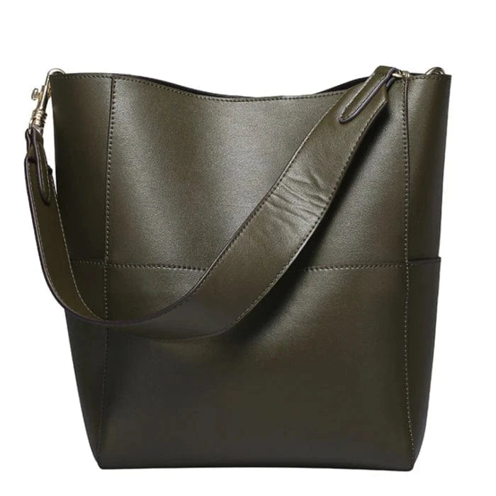 green Dropshipping Vintage ladies handbag genuine leather shoulder bag for women