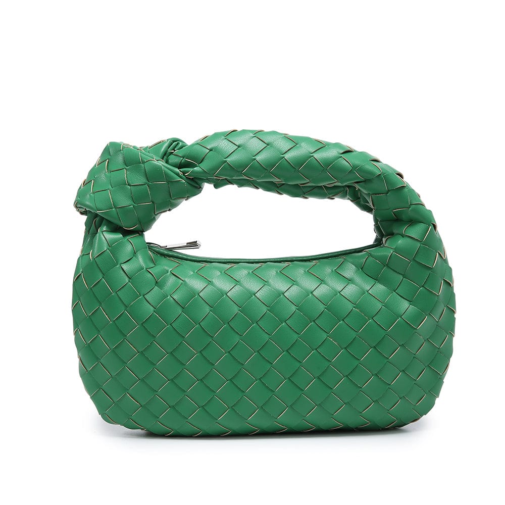 green Latest fashion Designer pu leather woven shoulder bag women hobo bag for wholesale price